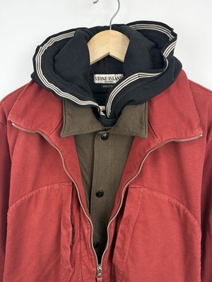 🇮🇹 Vintage 90s Stone Island Archive Layered Hooded Jacket Size