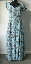 ODD MOLLY DESIGNER BOHO DAHLIA CLOUD BLUE FLORAL BUTTON SKIRT MIDI DRESS 0 UK 8