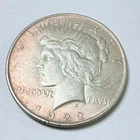 1922 PEACE SILVER DOLLAR 90% SILVER ABOUT UNCIRCUL ATED DETAILS FREE SHIP #9664