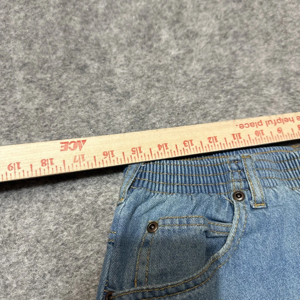 复古 Habands Ice House 法兰绒内衬牛仔裤男式 36S 蓝色浅水洗牛仔布 — 第 3/4 张图片