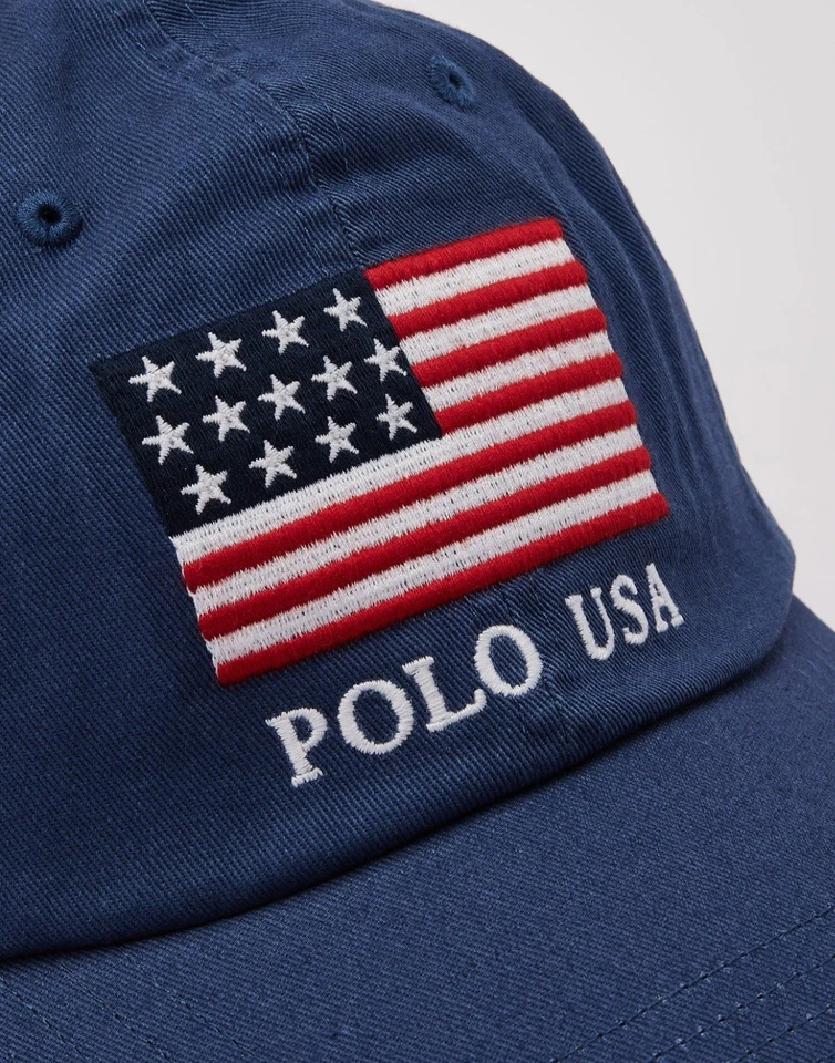 NUEVO CON ETIQUETAS Polo Ralph Lauren Bandera EE. UU. Algodón Sarga Gorra de Baile Niños Talla (8-20) 56 cm Foto 2 de 4