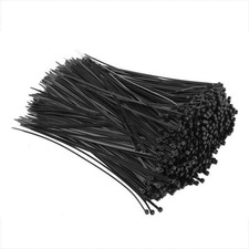 1000 PCS 8" Nylon Cable Zip Ties 30 LBS UV Resistant Waterproof Wire Wrap Black