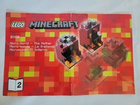 LEGO Minecraft Micro World #21106 The Nether (2013) 99% Complete W Book 2