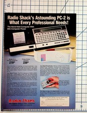 Radio Shack PC-2 Computer Vintage Print Ad 1980s Handheld TRS-80 Ephemera