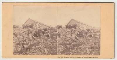 SCARCE - MT LAFAYETTE SUMMIT HOUSE - PEOPLE/DOG - WHITE MOUNTAINS  NEW HAMPSHIRE