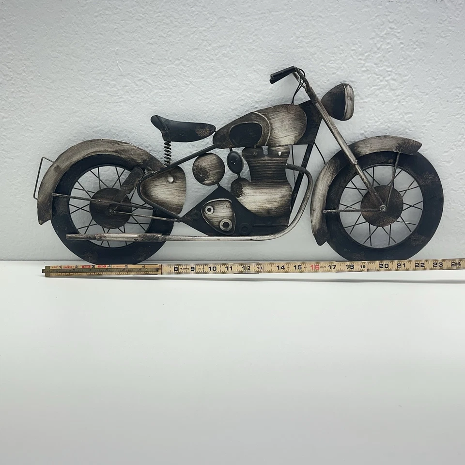 Vintage Motorcycle Metal Wall Art Decor - Image 3 of 3