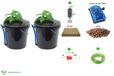 Hydroponics Deep Water Culture DWC Hydroponic System, 3.5 Gallon [Set of 2]