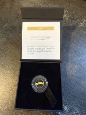 GOLDEN CLASSIC CAR - 1/2 Half Gram 14mm $1 Dollar 24k Gold Coin - 2021 PALAU