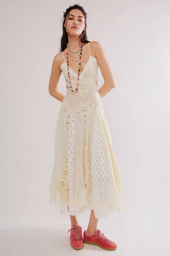 NEW SOLD OUT HTF Free People Show Stopper Ivory Combo Maxi Dress NWT XL - Picture 2 of 11