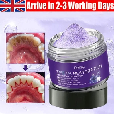 ORALHOE New Dental Restoration Mineral Powder, Mineral Tooth Powder, Teeth Whitening 50g