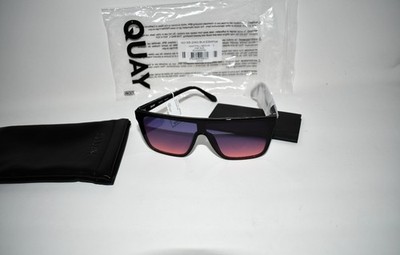 QUAY Unisex Nightfall Medium 52mm Shield Sunglasses in Black/Dust Pink #NIGHTFAL