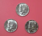Lot of THREE 40% Kennedy Half Dollars / 1966 / SK997