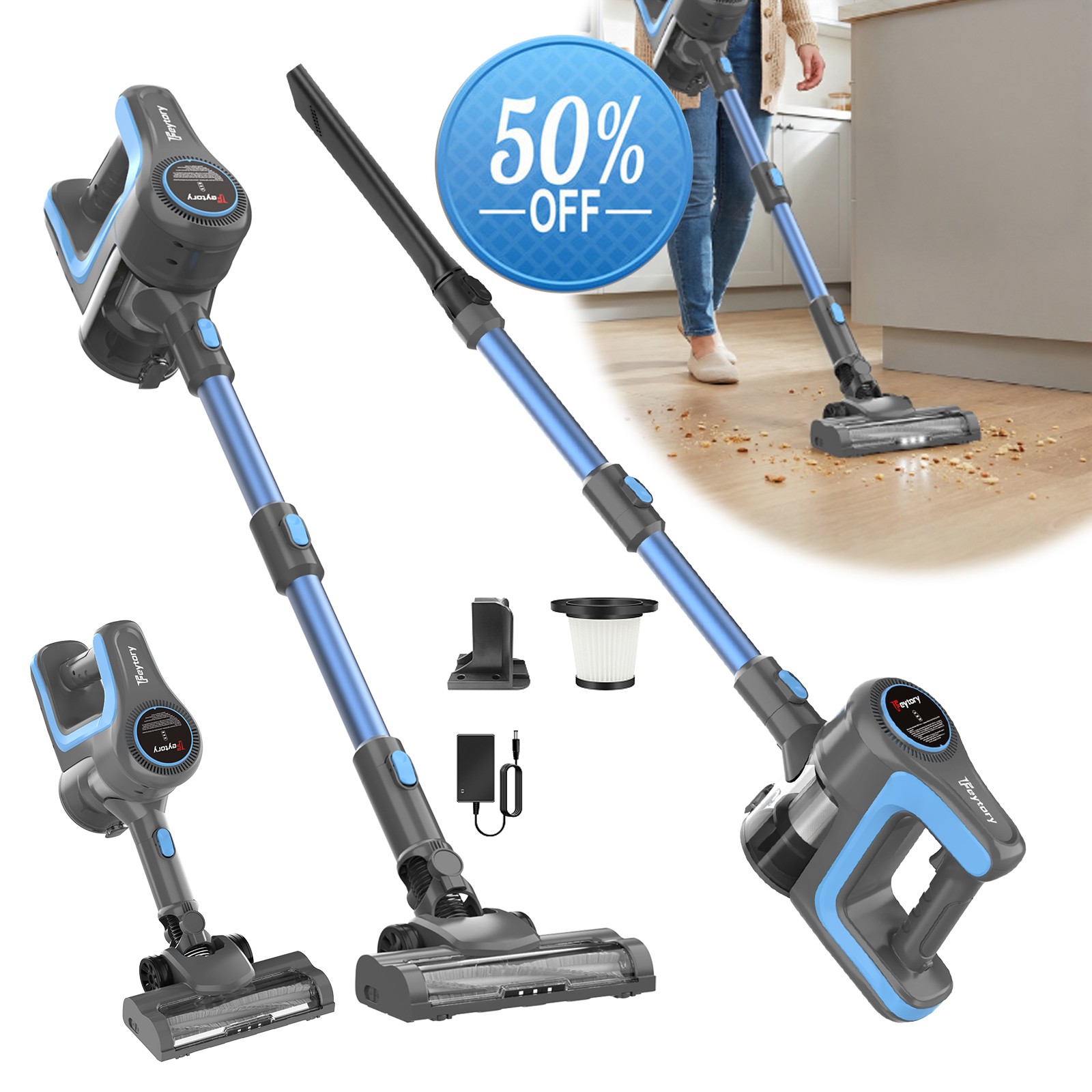 3000W Cordless Stick Vacuum Cleaner Handheld Wireless Household Vacuum Cleaner - Image 7