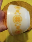 Vintage PYREX bowl 402 Town and Country Cross Stitch in Orange