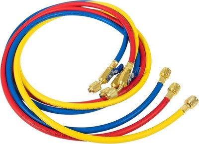 29986 Plus II 1/4'' Red Blue Yellow Charging Hose Compact Ball Valve 72'' 3 Pack