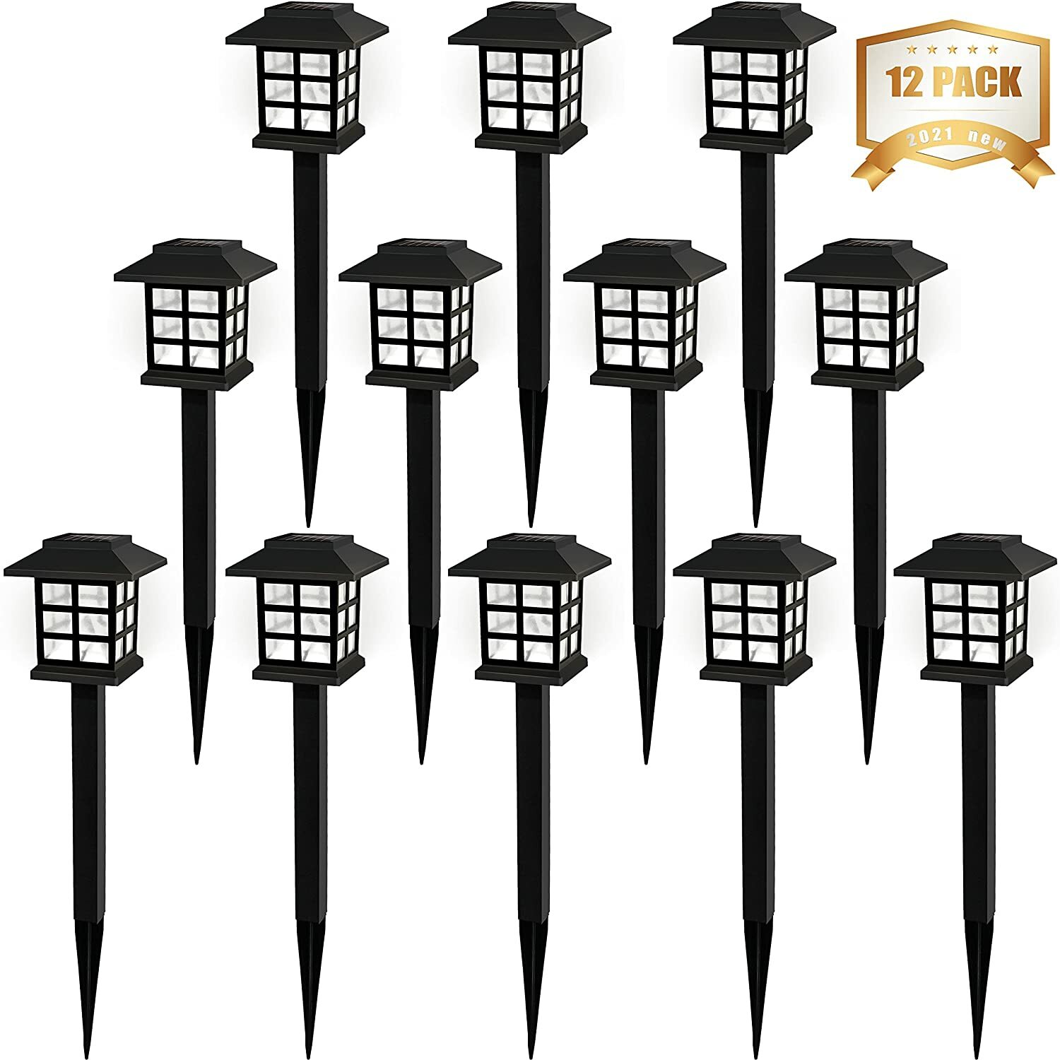 12Pack Solar Garden Lights Outdoor Waterproof Landscape LED Lights