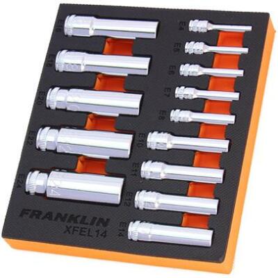 FRANKLIN 14pc DEEP EXTERNAL STAR SOCKET SET XFEL14
