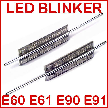 Schwarz LED Seitenblinker passend für BMW E81 E82 E88 E60 E61 E90 E91 E92 E93