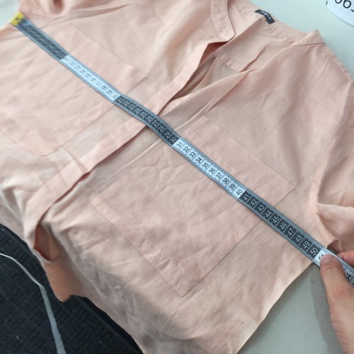 Studio W womens blouse tunic size 10 orange long sleeve sheer cotton 069725 - Picture 7 of 9