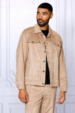 NWT SIZE 7X, CASUAL KAHKI 2PC VEGAN SUEDE JACKET & PANTS SET LIGHTWEIGHT