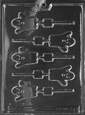H043 Ghost Lollipop Halloween Chocolate Candy Mold