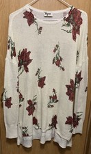 SHOW ME YOUR MUMU  Sweater WomenDress Small Floral Metallic Knit Bonfire Winter