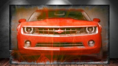 LEINWAND BILD ER XXL POP ART CHEVROLET CAMARO RS ABSTRAKT BUNT WAND POSTER 
