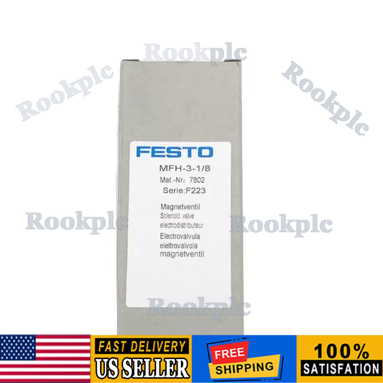 NEW FESTO 7802 MFH-3-1/8 Air Solenoid Valve, 1.5-8Bar, 21-120psi