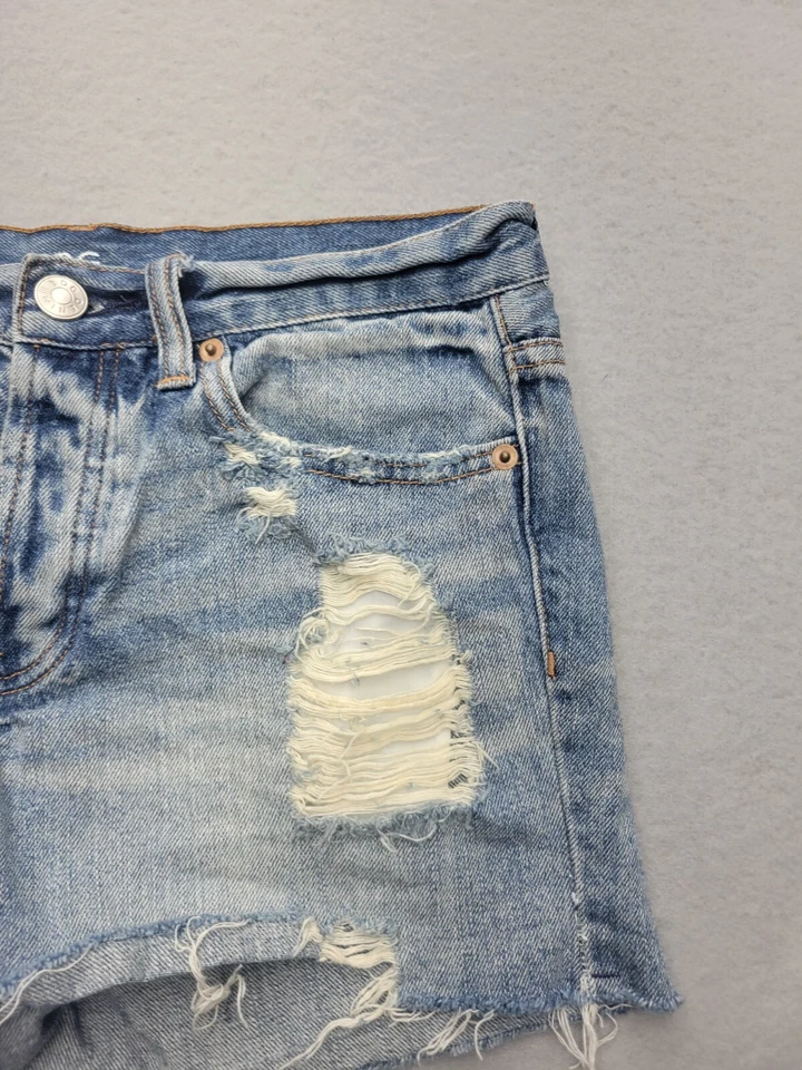 BDG Women Shorts 2 Blue Mid Rise Cut-Off Jean 3 in Ripped Raw Hem - Image 2 of 4