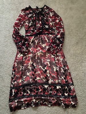 Topshop Midnight Floral Embroidered Dress Small S | eBay