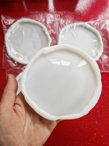 11.5cm Wavy Round Coaster Resin Casting Mold Silicone Making Epoxy Mould Craft - Afbeelding 1 van 5