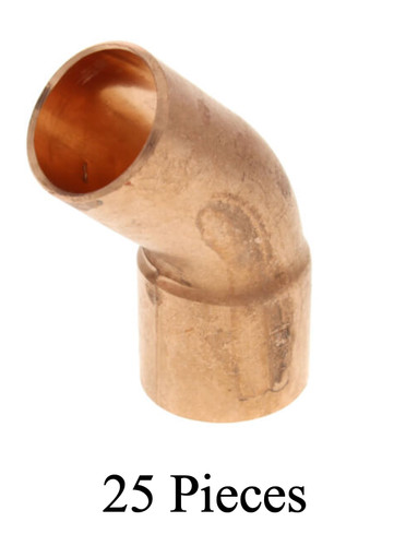 (25 PCS) 3/4" x 3/4" Copper 45° Degree Street Elbows, Lead Free Plumbing Fitting