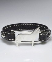 Rinderhund Armband Aus Echtem Leder In Sterling Silber Luce