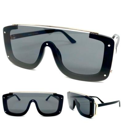Mens Women Retro Shield Style Party Club Rave DJ Ski Beach SUN GLASSES Dark Lens