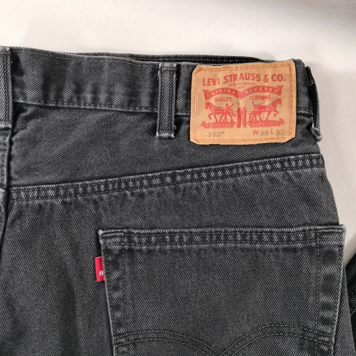 リーバイス550ブラックデニム　40×32 90's Levi's 550 BLACK JEANS TAB MADE IN USA W36L32