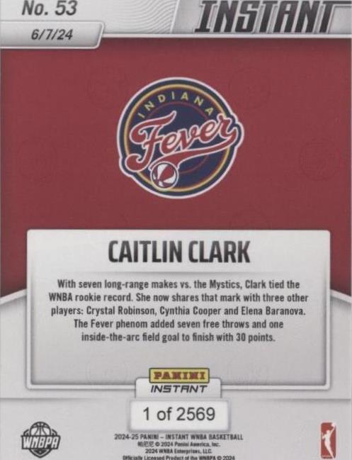 2024 PANINI INSTANT WNBA #198 CAITLIN CLARK - STACKS UP STATS - Foto 9