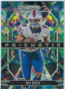 2024 Panini Prizm Ray Davis Prizmatic RC Green Wave Rookie #18 Bills