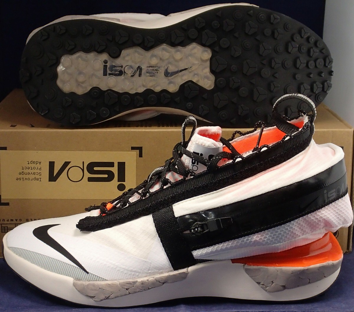 Nike Drifter Gator ISPA Summit White Black Orange SZ US 7.5 