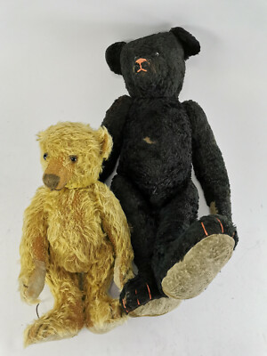 Original Vintage Or Early Artist Bears 28cm & 44cm Brown & Black