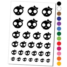 Sassy Skull with Hairbow Temporary Tattoo Water Resistant Set