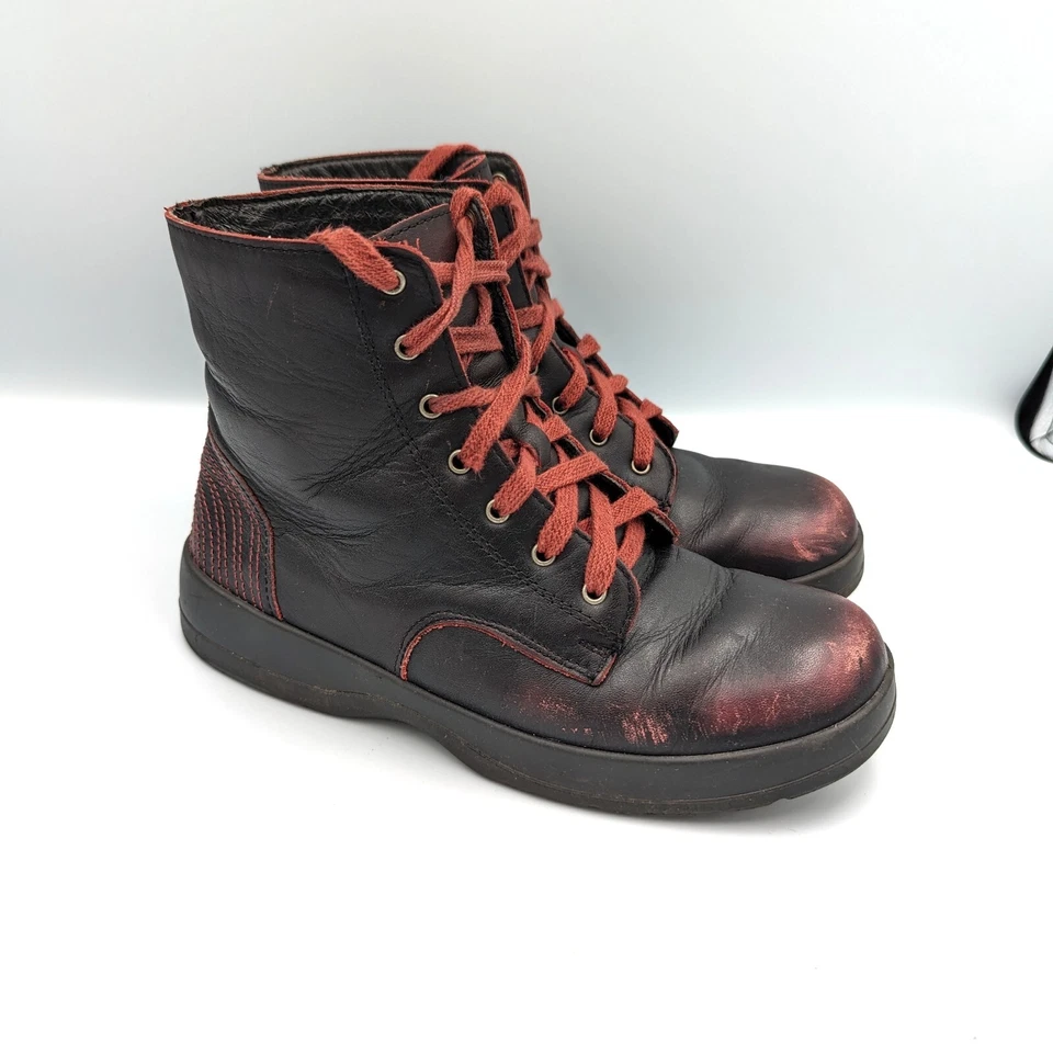 NOAT Botas Caribou Con Cordones Grunge Envejecidas CHERRY COLA Raras Talla 6 (37) Foto 2 de 4