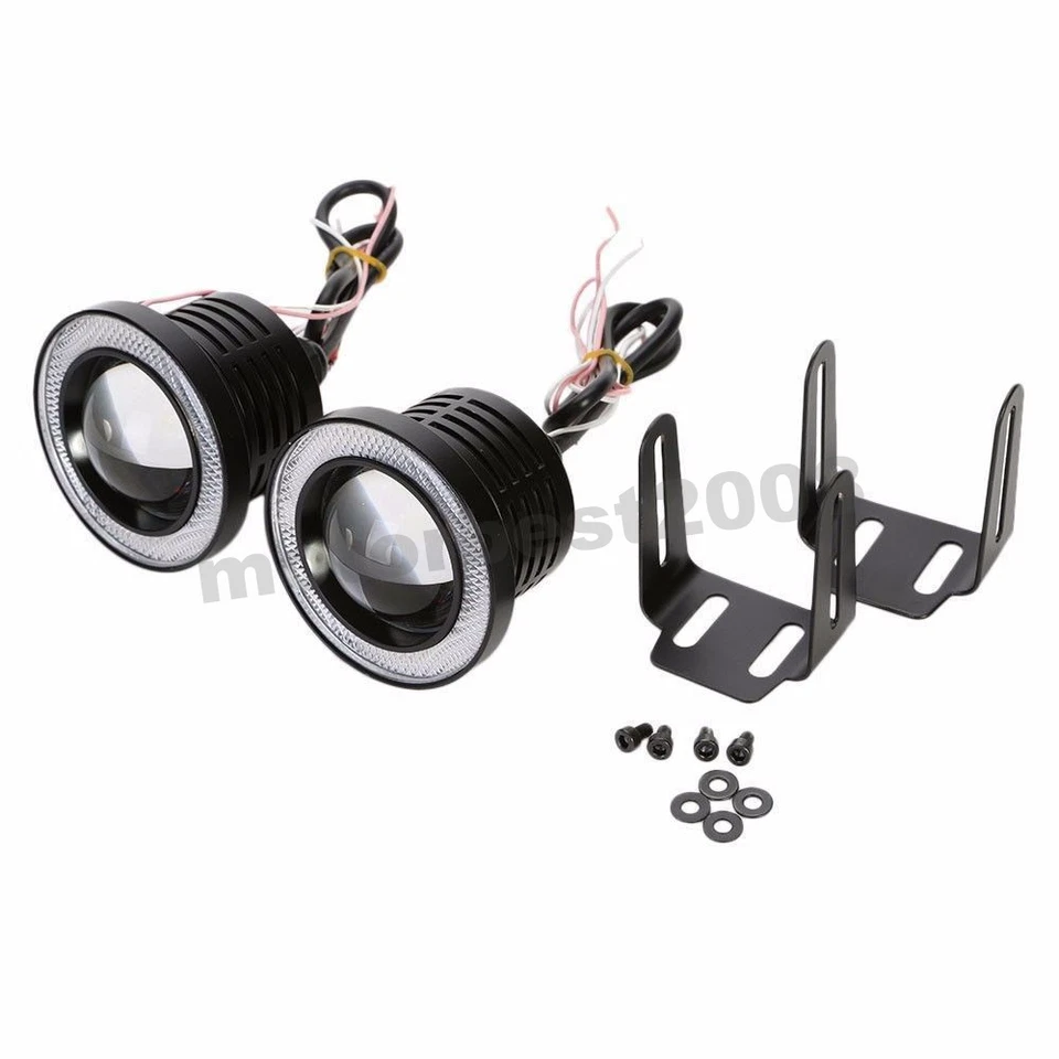 2x Lámpara de faros antiniebla de 3" con halo blanco ojos de ángel proyector parachoques conducción Foto 2 de 4