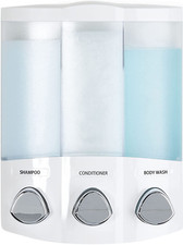 Soap And Shower Dispenser 3 Chamber Plastic White NEW