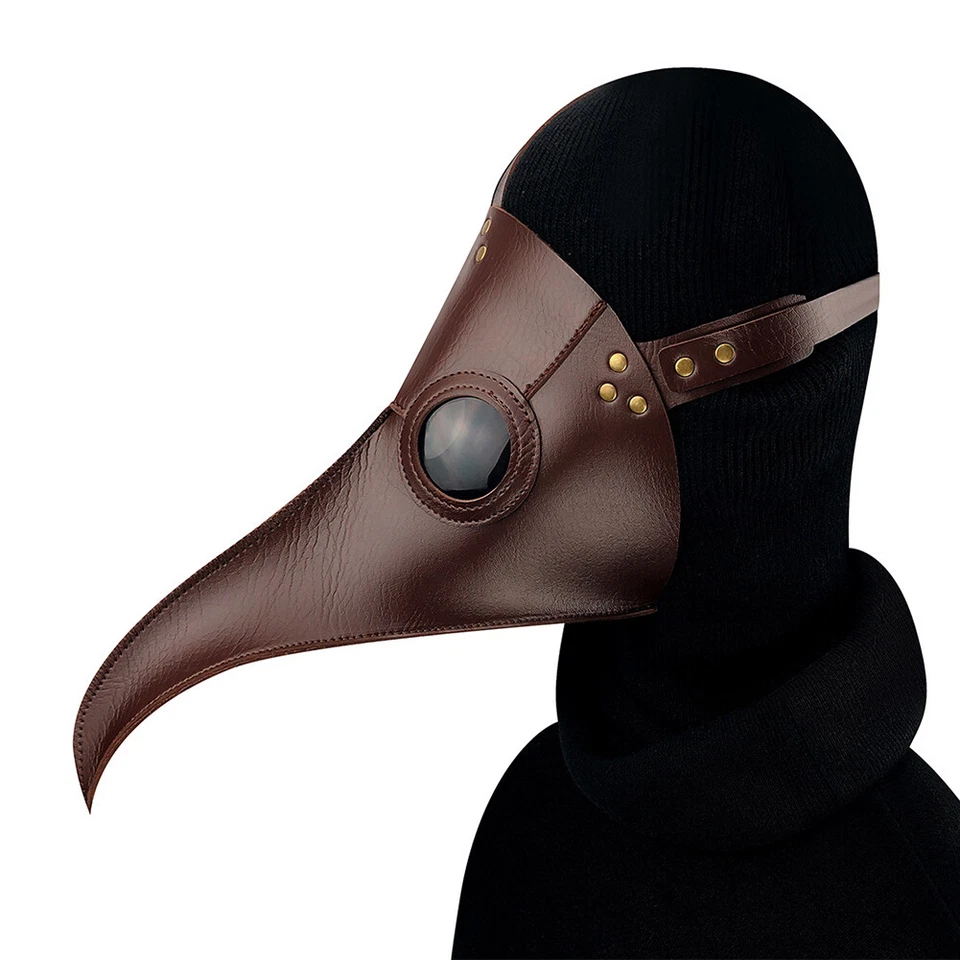 Máscara de Doctor de Peste Steampunk Disfraz de Halloween Pájaro Boca Larga Pico Cuero Nuevo Foto 3 de 4