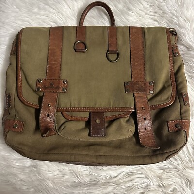 Will Leather Goods  Messenger distressed  Bag - Computer Olive Canvas