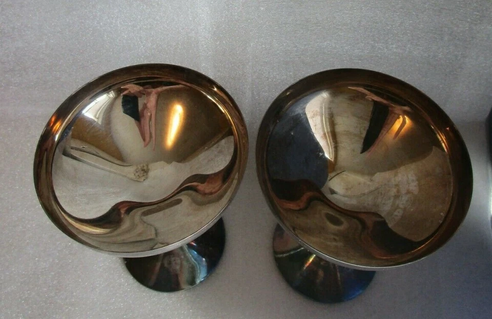 De colección Abedules 🍇 Plateado Champagne Cupé Platillo Vasos GRAPE VID TWIST TALLO 🍾 Foto 3 de 4