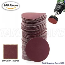 100pc / 2 inch Sanding Discs / 240 Grit / Hook and Loop Sandpaper Drill Grinder