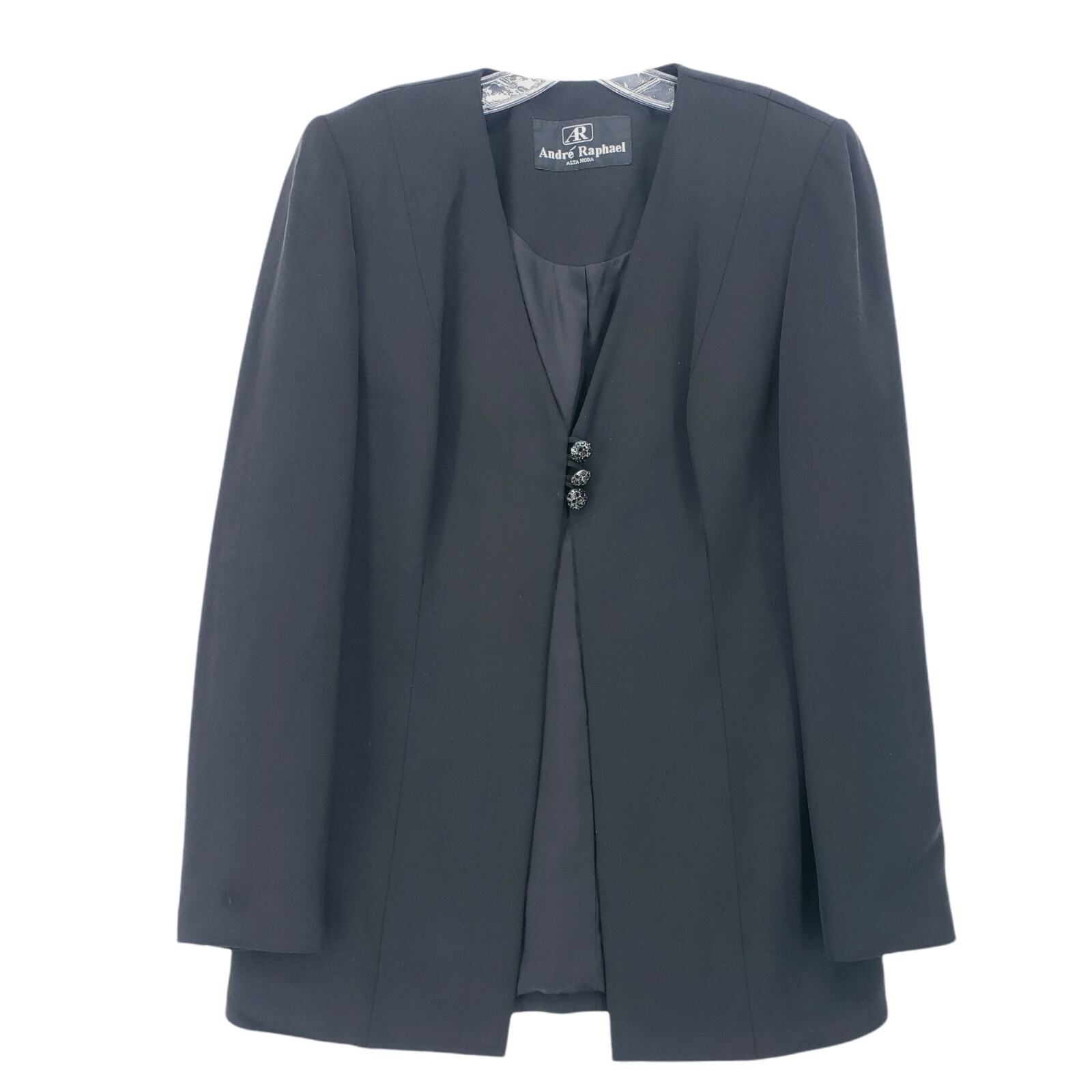 Andre Raphael Alta Moda Embellished Button Black Blaz… - Gem