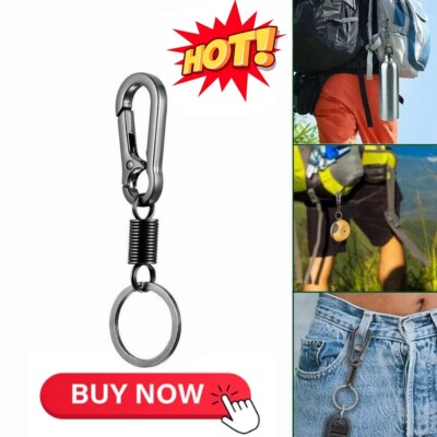 Spring Buckle Loop Hook Key Ring Keychain Carabiner Belt Bag Clip Man Key Ring