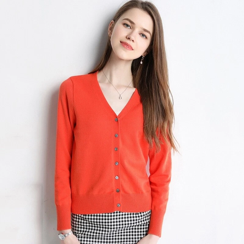 Femme Cardigan Tricot Faux Laine Court Pull Bouton Manteau Extérieur Slim - Photo 1/4